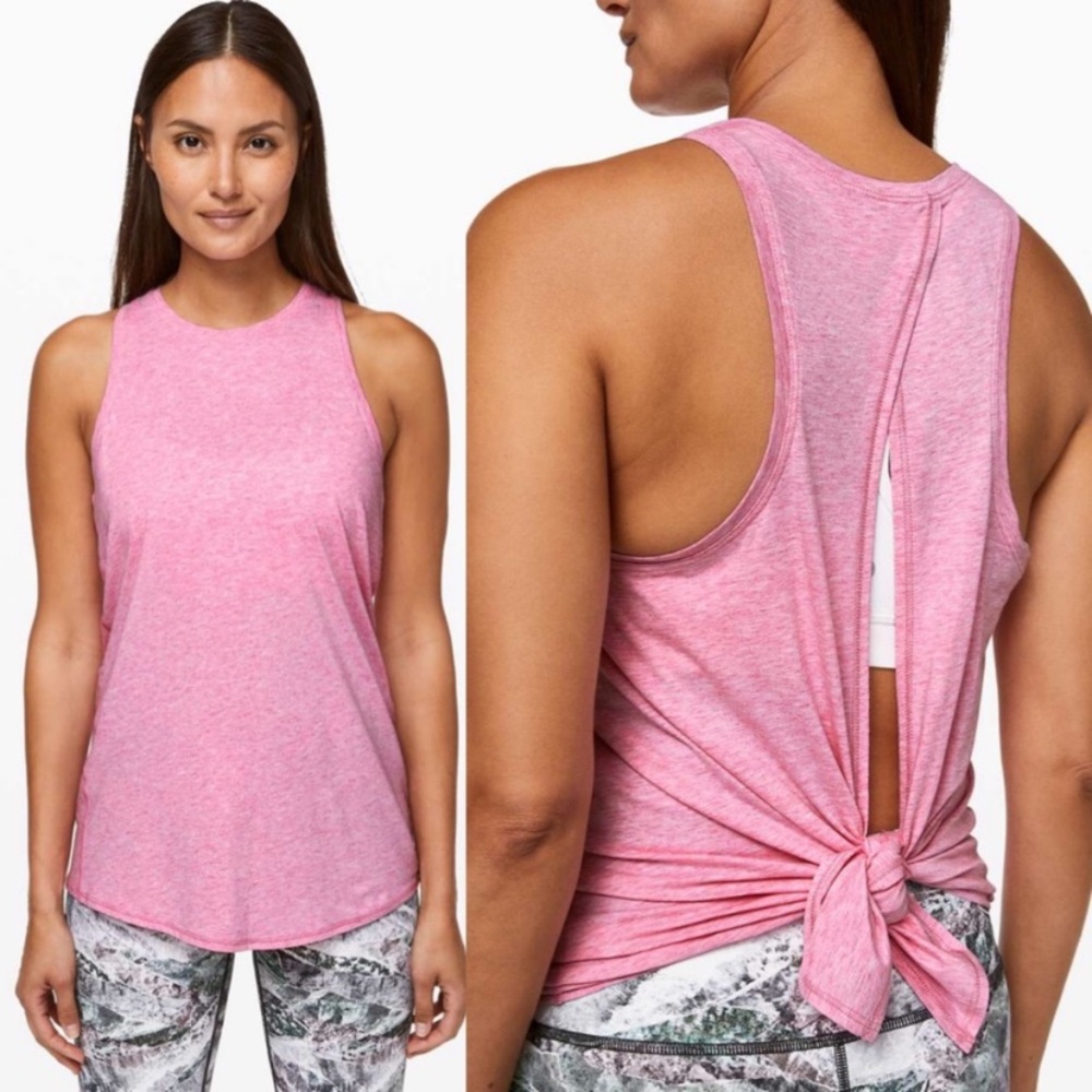 Lululemon All Tied Up Tank In Heathered Vintage Pink Size 2